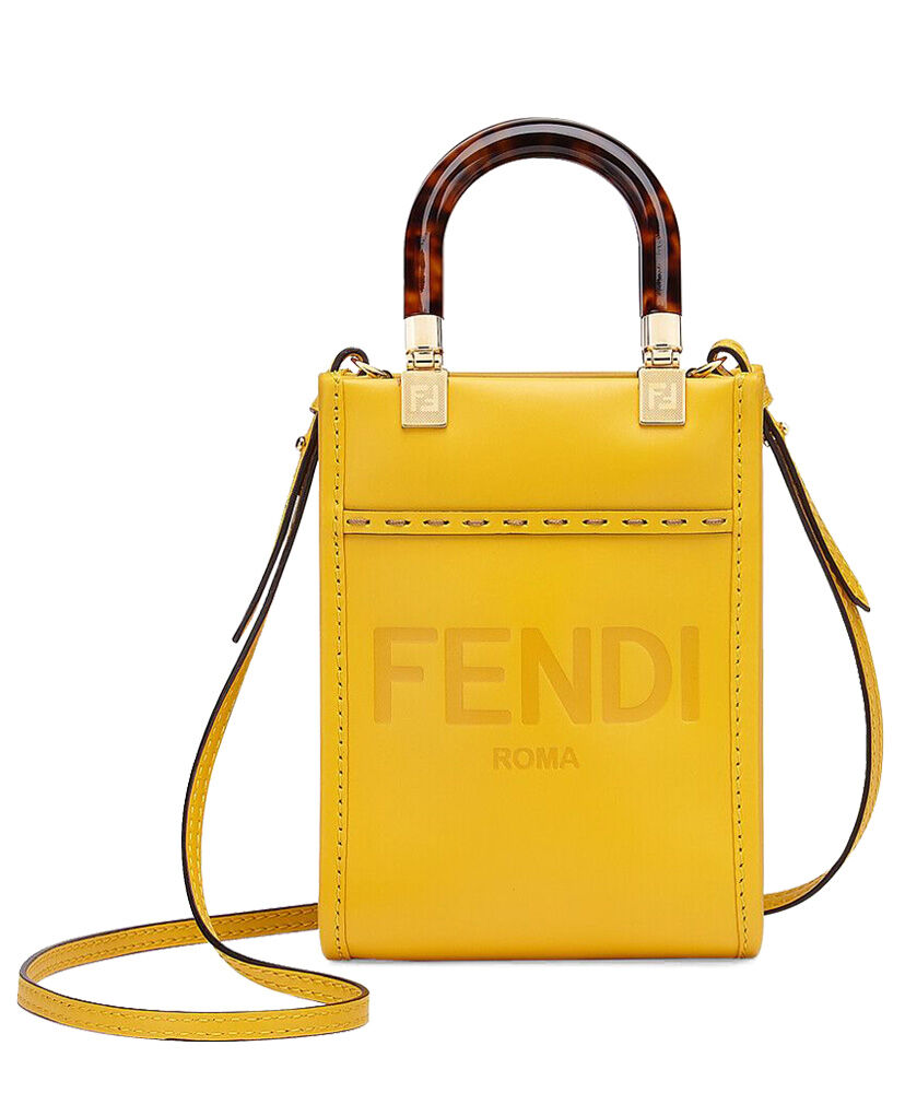 Fendi Mini Sunshine Shopper Bag 8BS051 Yellow